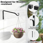 Gtongoko 2 Pack 8 Inch Metal Plant Hangers Wall Hooks for Hanging Plant Brackets, Outdoor Hooks for Hanging Bird Feeders, Flower Baskets, Lanterns, Wind Chinme, Solar Lamps