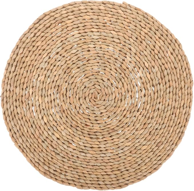 YARNOW Woven Floor Pillow Woven Seating Mat Meditation Cushion for Bedroom Rustic Decor
