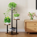 Plant Stand Indoor with Grow Light,4-Tiered Tall Plant Stand Indoor, Metal Plant Shelf with Adjustable Light, Ideal for Living Room, Garden, Patio (Black Brown)