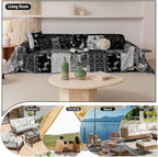 ROOMLIFE Boho Black Couch Covers for 3 Cushion Sofa, Chenille Couch Cover Sectional Sofa Cover for Dog, Washable Furniture Sofa Protector Cover Soft Blanket with Tassel for Living Room, 71 '' X 134''