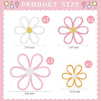 Ganeen Boho Nursery Woven Daisy Flowers Daisy Wall Decor Nursery Decor Macrame Wall Hanging Supply for Girl Bohemian Art Home Bedroom Room Flowers Set of 4(6 Petals)