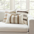 MIULEE Set of 2 Dark Brown Boho Decorative Pillow Covers 20x20 Inch Farmhouse Rustic Couch Throw Pillows Modern Spring Cotton Cushion Covers Retro Cute Macrame Woven Home Decor for Bed Sofa Chair