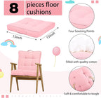 Gerrii 8 Pieces Floor Cushions for Kids Classroom Flexible Floor Seating Cushions Floor Pillows for Home School Kindergarten Daycare Nursery(Bright Color,Square)