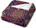 Mandala Throw Blanket Indian Hippie Bohemian Art Floral Texture Pattern Blanket for Sofa Bed Couch Chair Or Dorm 70"x80"