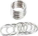 BetterJonny 12Pcs Metal Macrame Hoops Rings, 50mm Silver Thick Plant Hangers and Dog Collars for Home Decorations and DIY Crafts
