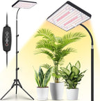 LBW Grow Lights for Indoor Plants Full Spectrum with Stand,214 LEDs Standing Plant Lights for Indoor Growing,Floor Grow Plant Lamp with 4/8/12H Timer,6 Brightness Levels,75" Adjustable Tripod