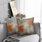 Britimes Throw Pillow Covers Modern Home Art Decor, 16 x 16 Inches Set of 2 Pillow Cases Decorative, Abstract Oil Painting Pillowcases for Bedroom, Living Room, Cushion Couch Sofa, Grey Orange