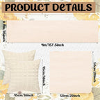 91 x 71 Extra Large Outdoor Boho Picnic Blanket with White Table Runner, 6 Throw Pillow Covers 6 Napkins Woven Cotton Yarn Oversize Beach Blanket Washable Picnic Camp Wedding
