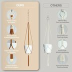 2 Packs Macrame Plant Hanger Colored Braided Polyester Rope Outdoor Indoor Adjustable Hanging Planter for up to 10 Inch Plant Pot Modern Boho Home Decor (Burnt Orange/Ivory)