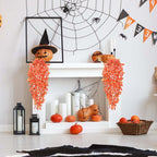 BLEUM CADE Fake Hanging Plants, 2pcs Artificial Hanging Plant, Faux Orange Vines Hanging Plant for Wall Home Living Room Indoor Outdoor Fall Decor (No Baskets)