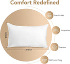 Utopia Bedding Outdoor Pillow Inserts 12 x 20 Inches (Pack of 2, White), Water Resistant Garden Throw Pillows for Patio and Porch Furniture