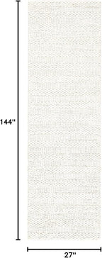 SAFAVIEH Natural Fiber Collection Runner Rug - 2'3" x 12', Bleach, Handmade Jute, Braided Woven Design, Ideal for Living Room, Bedroom (NF212D)