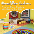 6 Pcs Flexible Seating, Waterproof Floor Cushions Easy to Clean and Carry,16''x16''x3'' Soft Seat Cushion for Learning Sitting Daycare Chair Yoga and Meditation (PU Leather)