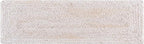 Unique Loom Braided Jute Collection Area Rug - Dhaka (0' 9" x 2' 6" Stair Tread, White)