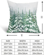 Kawani Green Pine Tree Pillow Covers 16X16 Inch Winter Forest Snowflake Decorative Pillow Cases Set of 2 Christmas Holiday Throw Pillows for Cushion Sofa Couch Outdoor