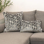 Yangest Silver Grey Square Throw Pillow Cover Wavy Velvet Cushion Cover Modern Zippered Pillowcase for Sofa Couch Bedroom Living Room Chair, 20 x 20 Inch
