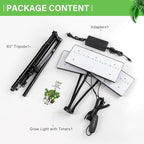 LBW Grow Lights for Indoor Plants with Stand, 642 LEDs Full Spectrum Standing Grow Light, Tall Floor Lamp with 3/6/12H Timer, 6 Brightness, 3 Modes, 63" Adjustable Tripod
