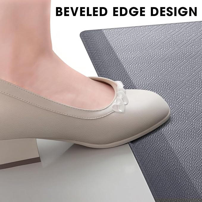 Mattitude Kitchen Mat Cushioned Anti-Fatigue Floor Mat Water Resistant Non-Slip Mats and Rugs Standing and Comfort Desk Mats for House Sink Office Laundry (Light Grey, 17.3"x39")