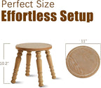 100% Solid Wooden Step Stool, Solid Wooden Stool for Adults, Small Wood Plant Stools, Short Stool for Bathroom, Kitchen, Bedroom, Plant Stand