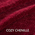 Chenille Throw Blanket for Couch 50"X 60", Soft Cozy Throws with Fringe Tassel for Bed Sofa Chair Cover, Lightweight Knitted Decorative Boho Blankets for Living Room, Red