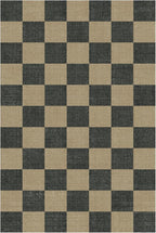 Lessymo Checkered Easy Jute Kitchen Rug, 2x3 Small Washable Rug Non Slip Front Door Mat, Geometric Area Rug Non Shed Outdoor Carpet for Porch Entryway Bathroom, Diamond Black/Beige