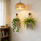 Macrame Plant Hanger Set of 2, Boho Wall Hanging Planter for Up to 4 Inch Pots - Handwoven Cotton Rope Wall Decor with S-Hooks for Indoor Plants in Living Room, Bedroom & Office