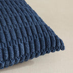 Fancy Homi 4 Packs Dusty Blue Decorative Throw Pillow Covers 18x18 Inch for Living Room Couch Bed Sofa, Rustic Farmhouse Boho Home Decor, Soft Plush Striped Corduroy Square Cushion Case 45x45 cm