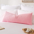Kevin Textile Valentines 14x36 Inch Long Lumbar 1 Pack Boho Decorative Throw Pillow Cover Soft Striped Corduroy Rectangle Cushion Case Farmhouse Accent for Living Room Couch Sofa Bed, Pink