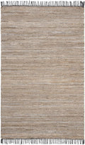 SAFAVIEH Vintage Leather Collection Area Rug - 5' x 8', Beige, Handmade Boho Fringe Leather & Jute, Ideal for High Traffic Areas in Living Room, Bedroom (VTL203B)
