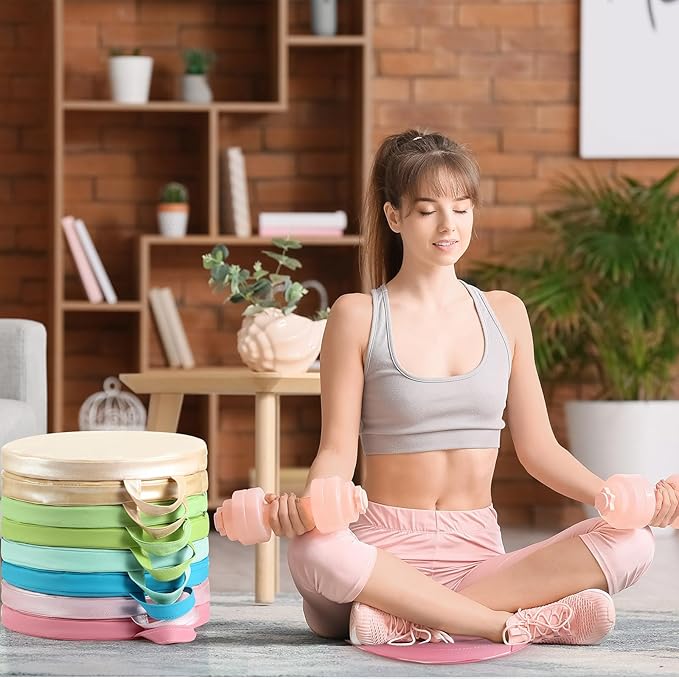 Sawysine 12 Pcs Floor Cushions Classroom Flexible Floor Seating with Handle for Kids in Home School Classroom Kindergarten Daycare Nursery (Pastel Color,Round)