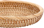 Hipiwe Set of 3 Key Basket Bowl for Entryway Woven Wicker Storage Basket Bowl Round Rattan Serving Basket Tray Fruit Snacks Candy Organizer Bowl for Keys Wallet Cell Phone Home Decor
