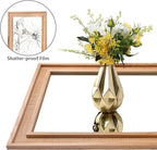 Rectangle Rattan Mirror, 20"x28" Rattan Wall Mirror, Farmhouse Wooden Vanity Mirror with Handmade Wicker Frame, Decorative Boho Mirror for Nursery Bedroom Living Room Entryway Nature