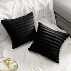 1 Pack 20x20 Pillow Cover Velvet Pillow Covers, Faux Fur Square Throw Pillow Covers for Living Room Decorations Throw Pillow Case, Throw Pillow Cover Cushion Cover for Home Sofa Bedroom Car, Black