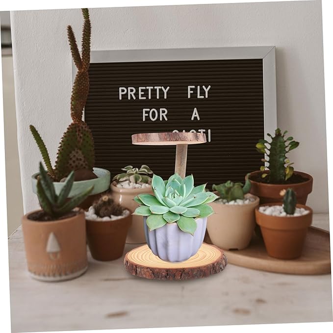 Boho Decor Plant Pot Holder Solid Wood Flower Stand Balcony Display Rack Decorative Cake Shelf