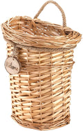 Hiceeden Wicker Hanging Wall Basket, Woven Front Door Flower Basket, Flat Hanging Storage Basket Wall Decor for Home, Garden, Pantry, Farmhouse