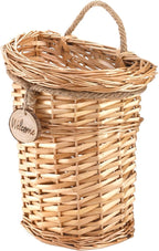 Hiceeden Wicker Hanging Wall Basket, Woven Front Door Flower Basket, Flat Hanging Storage Basket Wall Decor for Home, Garden, Pantry, Farmhouse