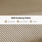 VINGLI Movable Ottoman for Corduroy Cloud Sectional Couches,Khaki