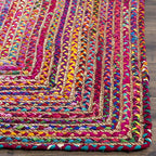 SAFAVIEH Area Rug 3x5 - Cape Cod Collection - Red & Multi, Handmade Jute & Cotton, Woven Braided Design (CAP202A) - color: Red/Multi, size: 3' x 5' (Rectangular)