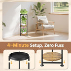 LASZOLA 3 Tier Black Plant Stand Indoor for Large Tall Heavy Duty Flower Planter, Metal Vertical Multi Level Rack for Narrow Floor Corner, Sturdy Round Holder Organizer, Modern, Mid Century, Farmhouse