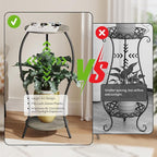 Plant Stand Indoor, 2 Tier Round Tall Plant Stand, Flower Pot Stand, Plant Shelf Rack, Corner Plant Stand for Planter Garden Balcony Patio Living Room, Grey