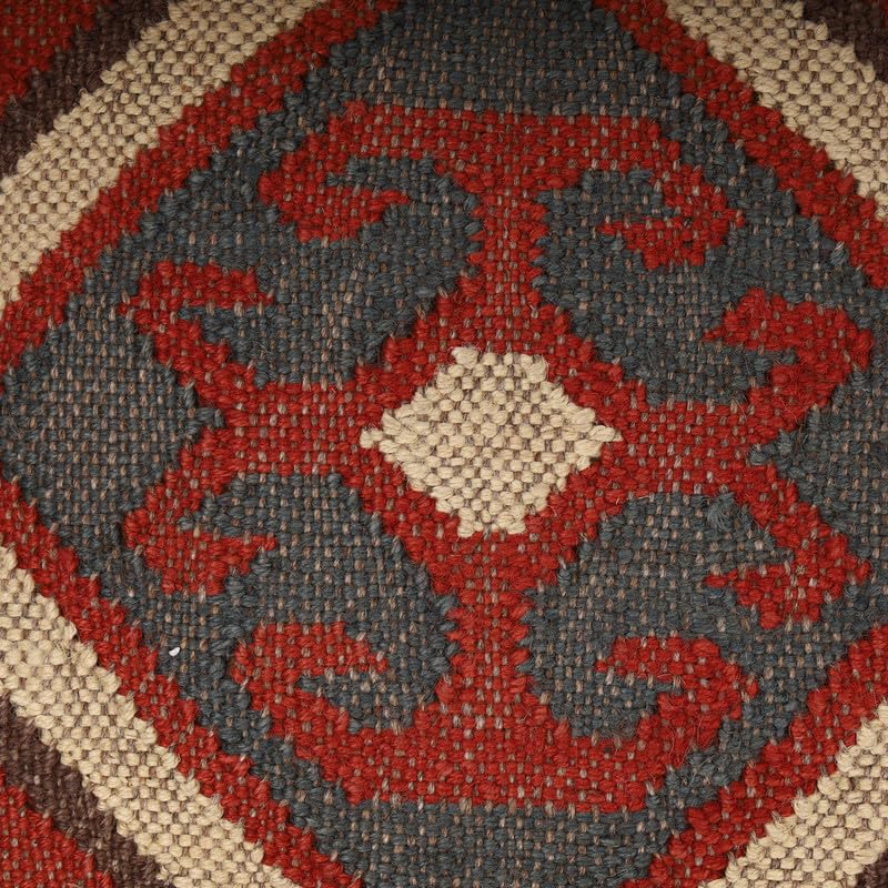 Jaipur Kilim Rugs Wool Pillow Cover Kilim Pillow Case Indian Handwoven Rug Cushion Cover 18x18 Inches Boho Home Decor Vintage Cushion Case Oriental Cushion Cover Decorative Throw Pillows Sham - color: Pattern 02
