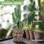 Face Planter with Funny Smile - Unique Head Planters for Indoor Outdoor Plants with Drainage Hole, Cute Plant Pots for Succulents, Creative Flower Pots as Gifts for Women and Men (Brown Man)