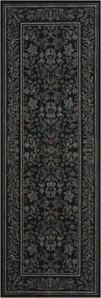 GarveeHome Runner Rugs 2x6 Kitchen Runner Rug Non Slip Washable Runners for Hallways, Boho Vintage Rugs with Rubber Backing Low-Pile Indoor Carpet for Entryway Bedroom Black