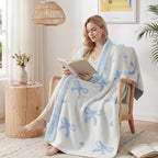 WRENSONGE Throw Blanket Bubble Bowknot Blue Soft Cozy Fluffy Warm Throw for Couch Sofa Bed Camping Picnic Travel Lightweight - 50"*60"