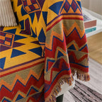 Boho Throw Blankets Reversible Woven Blankets Cover Hippie for Couch Bed Recliner Sofa Bohemian Tapestry Colorful Furniture Protector Cover for Home Décor, Astrology, Double Side, 50"x70"
