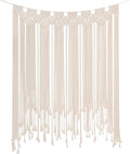 RLoncomix Boho Macrame Wall Hanging, Large Woven Tapestry Wall Art Bohemian Cotton Handmade Macrame Backdrop for Wedding Living Room Gallery Bedroom, Beige, 39"x 45"