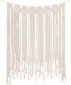 RLoncomix Boho Macrame Wall Hanging, Large Woven Tapestry Wall Art Bohemian Cotton Handmade Macrame Backdrop for Wedding Living Room Gallery Bedroom, Beige, 39"x 45"