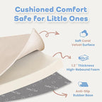 1.3" Thick Baby Floor Play Mat 79x158, Basic Padded Foam Mat for Tummy Time Crawling, Non Slip Cushioned for Babies Toddlers Infants Kids (Beige)