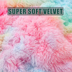 Mengersi Velvet Floor Pillows,Faux Fur Tie Dye Pillow Bed Floor Lounger Cover,Sleeping Mat for Girls Teen Toddler,Pillow Lounger for Reading Playing Games Party,Requires 5 Pillows(King,Pink)
