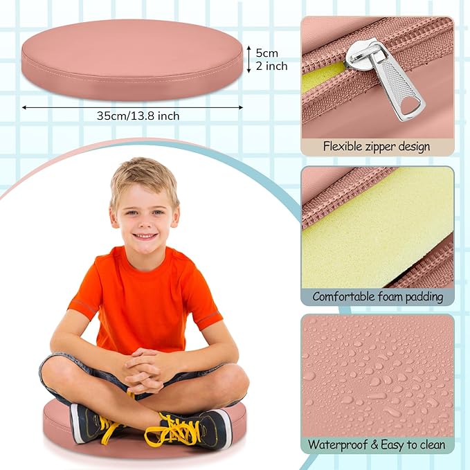 Juexica 8 Pcs Extra Thick Flexible Seating Floor Cushions Assorted Colored Floor Pillow Classroom Seat Cushions Soft Classroom Seating for Kids Learning Daycare School Chair(Light Morandi)